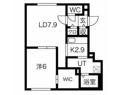 ビルゴ南平岸II(1LDK/4階)の間取り写真