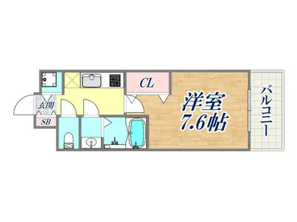 ラグゼ神戸ウエスト(1K/1階)の間取り写真