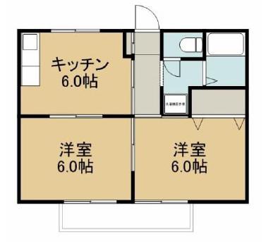 リージェント中庄 パートI(2DK/1階)の間取り写真