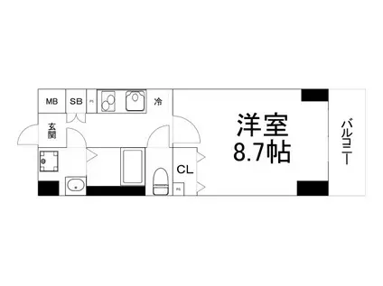 ドゥーエ玉造(1K/10階)の間取り写真
