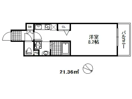 エスディーグランツ神戸駅前(1K/2階)の間取り写真