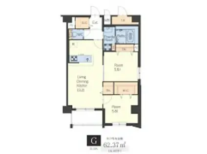 ヴィッラアプリーレ西新南(2LDK/10階)の間取り写真