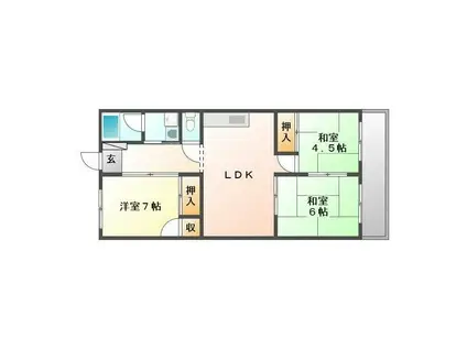 山王コーポ(3LDK/3階)の間取り写真