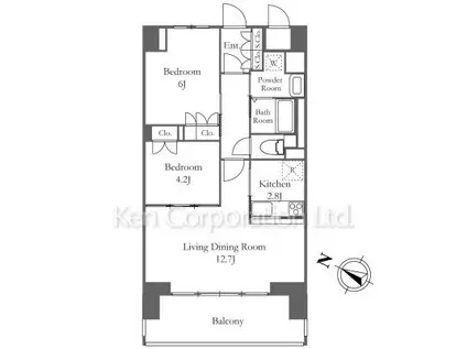 リーラ横浜川和町(2LDK/4階)の間取り写真