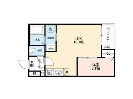 GRANDBLUE HARUTAI(1LDK/3階)の間取り写真