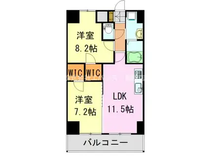 千葉ポートイースト(2LDK/7階)の間取り写真