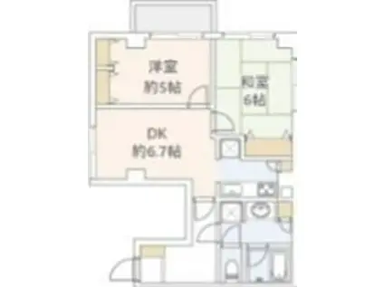 江上ビル(2LDK/5階)の間取り写真