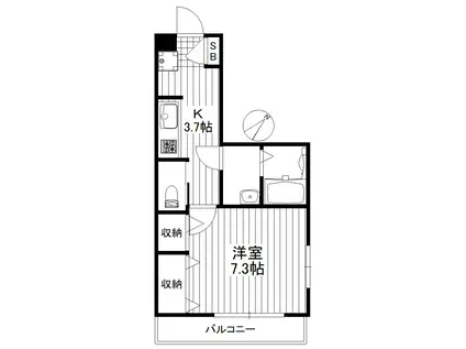 STREAM HILLS(1K/2階)の間取り写真