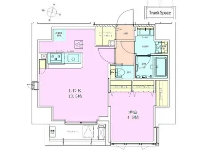 恵比寿レジデンス参番館(1LDK/5階)の間取り写真