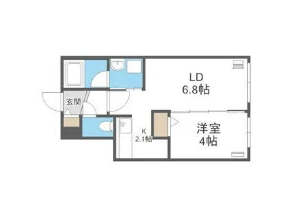 TERRACE AWASE(1LDK/4階)の間取り写真