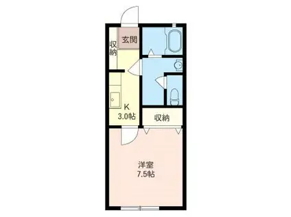 サンライズA(1K/2階)の間取り写真