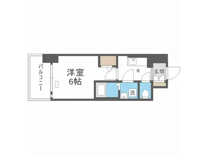 エスリード難波ザ・アーク(1K/9階)の間取り写真