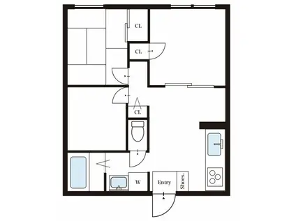 カームハイツA棟(3DK/1階)の間取り写真