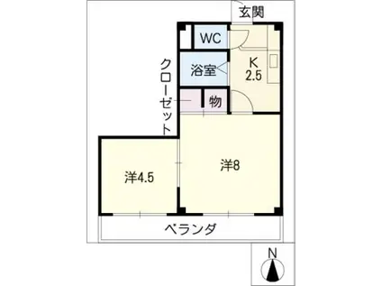 第5ハイツ・タマキ(2K/4階)の間取り写真