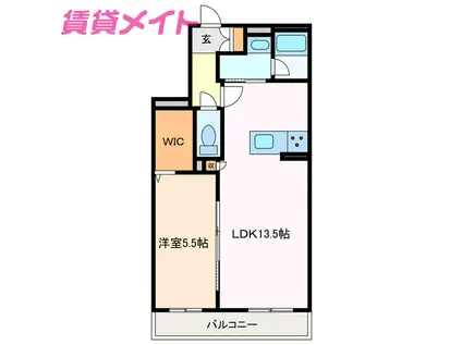 LA BONNE CHANCE(1LDK/1階)の間取り写真