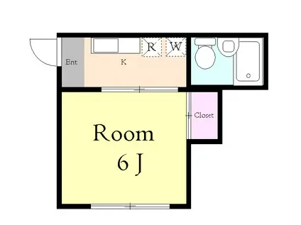 第2永和荘(1K/1階)の間取り写真