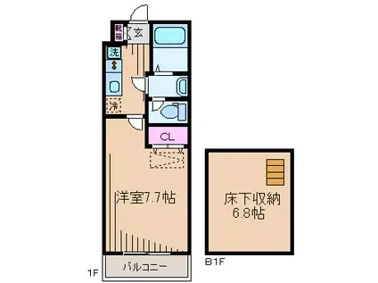 メゾン・ボナール(1K/1階)の間取り写真