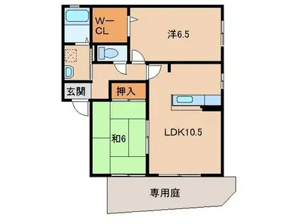 JR和歌山線 粉河駅 徒歩14分 2階建 築24年(2LDK/1階)の間取り写真