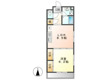 センチュリーパーク野田(1LDK/2階)の間取り写真