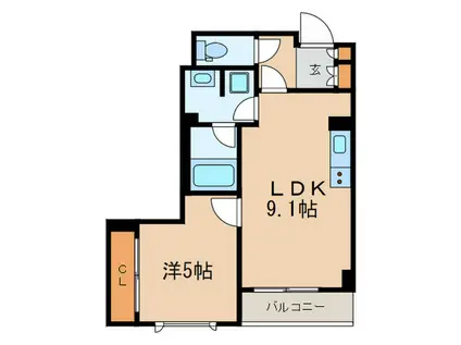 PARKAXIS自由が丘テラス(1LDK/3階)の間取り写真