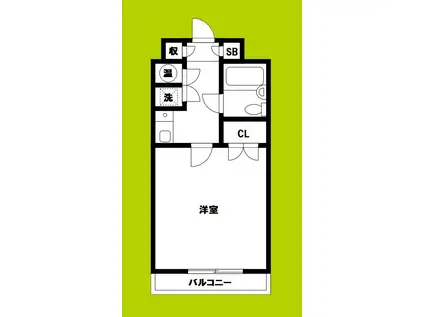 グランデール平野(1K/2階)の間取り写真