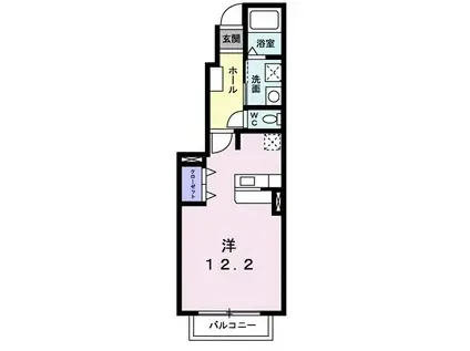 トゥルーランド錦C(ワンルーム/1階)の間取り写真