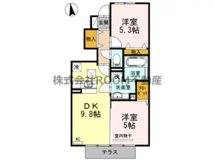 セジュールグレイス(2DK/2階)の間取り写真