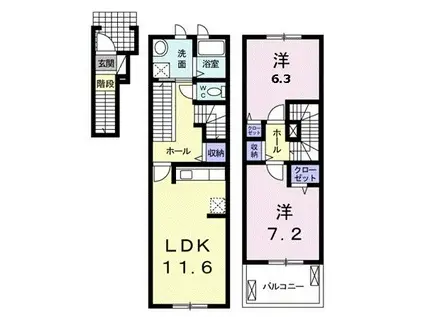 マタン ブリエIII(2LDK/2階)の間取り写真