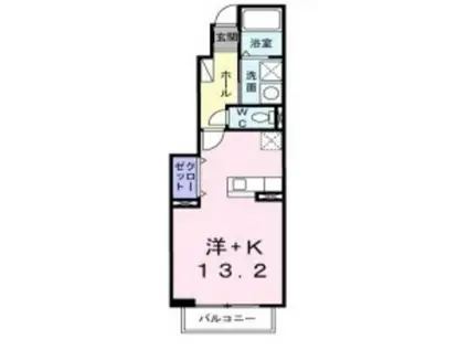 SUNSET COURT Ⅰ(ワンルーム/1階)の間取り写真