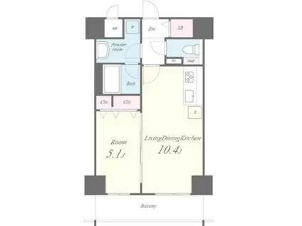 オリーブスクエア(1LDK/4階)の間取り写真