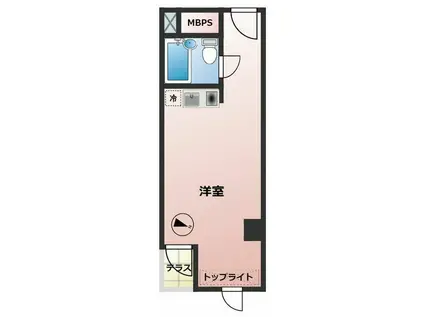 ソフトタウン赤坂(ワンルーム/1階)の間取り写真