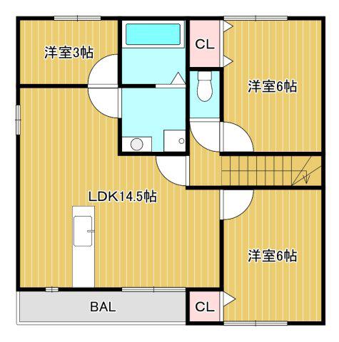 ドエル四季弐番館(3LDK/2階)の間取り写真