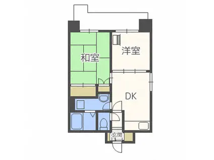 アームズ美術館通I(2DK/4階)の間取り写真