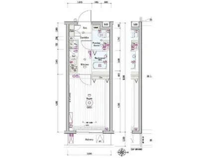 メイクスデザイン武蔵関イースト(1K/3階)の間取り写真