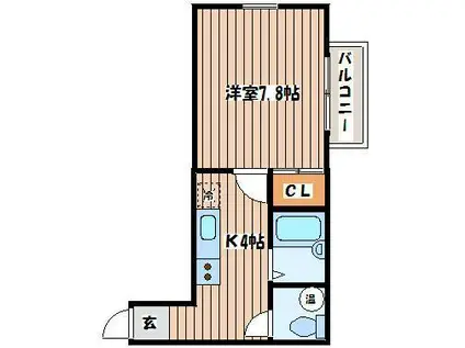 NEEDS(ワンルーム/2階)の間取り写真