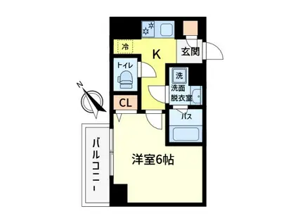 GRANPASEO金町(1K/9階)の間取り写真