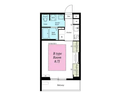 リブリ・みどり野(1K/2階)の間取り写真