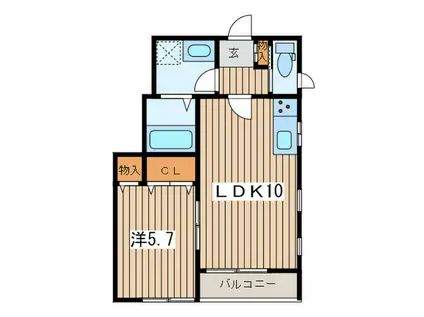 ベルクレール(1LDK/1階)の間取り写真