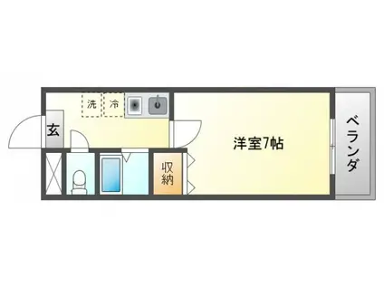 ハイツ岩本(1K/1階)の間取り写真