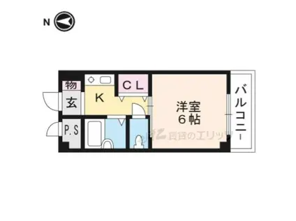 シロハイヌ(1K/3階)の間取り写真