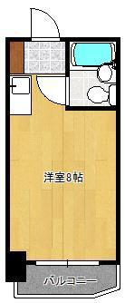 シンコー北九大前スカイマンション(ワンルーム/4階)の間取り写真