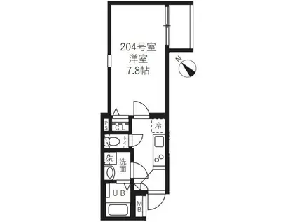 ベルノワール王子(1K/2階)の間取り写真
