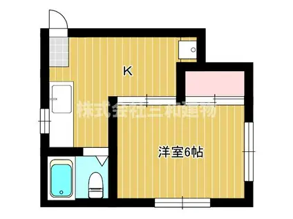 東京メトロ有楽町線 地下鉄成増駅 徒歩10分 2階建 築44年(1K/2階)の間取り写真