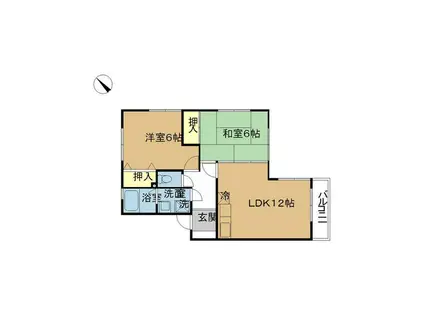 レックスコート(2LDK/2階)の間取り写真