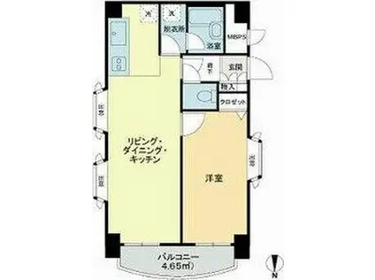 ライオンズマンション青葉通第2(1LDK/4階)の間取り写真