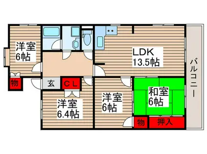 メゾンドベルウッド(4LDK/1階)の間取り写真