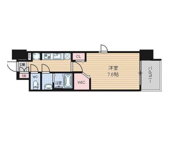 パルティール笠寺(1K/14階)の間取り写真