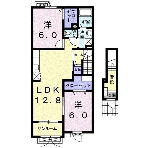 ラ フォレスタ III(2LDK/2階)の間取り写真