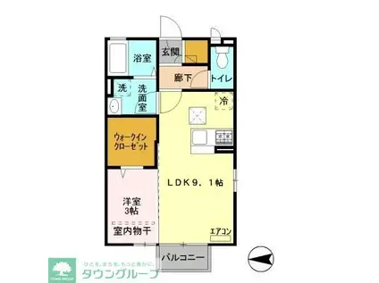 ボナールゲンキ(1LDK/1階)の間取り写真