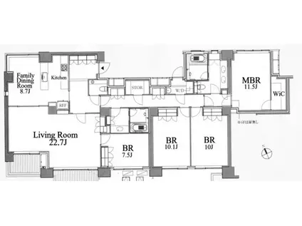 フォレセーヌ霊南坂レジデンス(4LDK/6階)の間取り写真